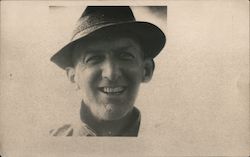Man Smiling in a Hat - Fake Reward Card California Men Postcard Postcard Postcard