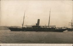 Steam yacht, possibly from Ailsa Shipbuilding Company Postcard