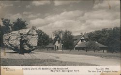 Rocking Stone and Rocking Stone Restaurant Bronx Zoo Postcard