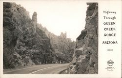 Highway Through Queen Creek Gorge Arizona Postcard
