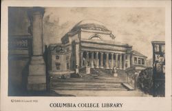 Columbia College Library, Edith Lowell, 1921 Postcard