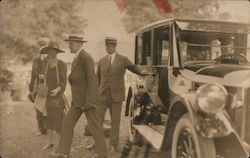 Calvin Coolidge Exiting a Car Postcard