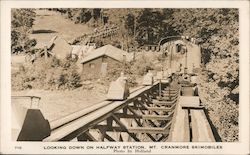 Looking Down on Halfway Station Mt Cranmore Skimobiles Postcard