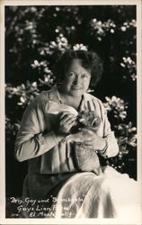 Mrs. Gay Feeding Baby Lion Postcard