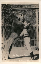 Mr. Gay and Pluto, Gay's Lion Farm El Monte, CA Postcard Postcard Postcard