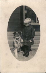 Little Boy & Dog Postcard