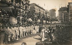 King and Queen at Union Square - Parade from Portola Festival Postcard