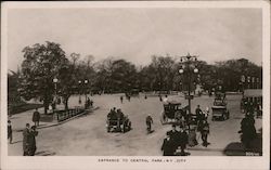 Busy Entrance to Central Park Postcard