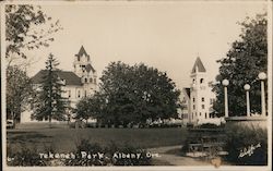 City of Albany Courthouse and Church Postcard