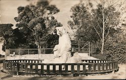 Statue - La Brea Tar Pits Los Angeles, CA Postcard Postcard Postcard