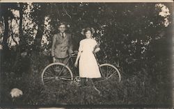 Boy and Girl with Bicycle Postcard