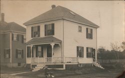White Two-Story House Postcard