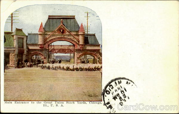 Main Entrance to the Great Union Stock Yards Chicago Illinois