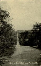 Road to Kent`s Hill from Fayette Postcard