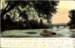 Little Androscoggin River and Junction of Big & Little Auburn Postcard