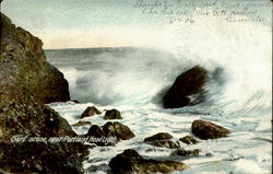 Surf Scene, near Portland Head Light Maine Postcard Postcard