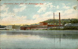 International Paper Mills and Androscoggin River Chisholm, ME Postcard Postcard