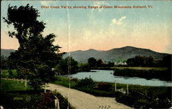Otter Creek Velley, showing Range of Green Mountain Rutland, VT Postcard Postcard