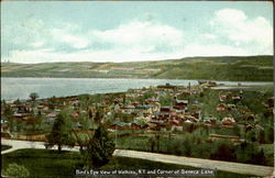 Bird'S Eye View Of Watkins, N.Y. And Corner Of Seneca Lake Postcard