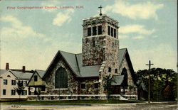 First Congregational Church Laconia, NH Postcard Postcard