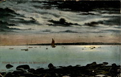 Along Lynn Beach by Moonlight Massachusetts Postcard Postcard