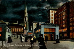 Park Street Entrance to Subway Postcard