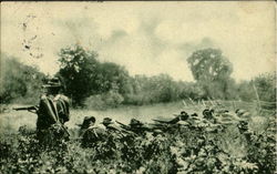 Soldiers in a Field World War I Postcard Postcard