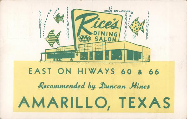 Rice's Dining Salon Amarillo Texas