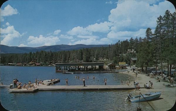 Visa of Beach and Boat Dock on Grand Lake Colorado
