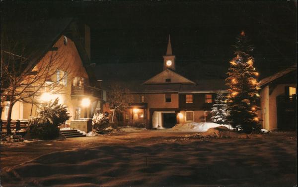 Winter Night at Challenger Inn and Village Square Sun Valley Idaho