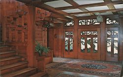Tiffany Entry Door and Stairway at The Gamble House Postcard