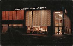 The First National Bank of Dixon Postcard