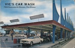 Vic's Car Wash Postcard