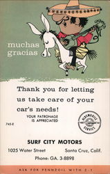 Thank You Card from Surf City Motors Postcard