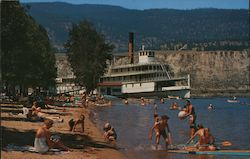 S.S. Sicamous and Beach Postcard