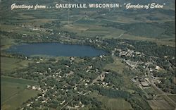 Aerial View of Town Postcard