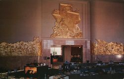 Goldleaf Mural in the Main Lobby of the Greater Fort Worth International Airport Texas Postcard Postcard Postcard