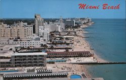 Aerial View of Hotels and Beach Miami Beach, FL Frank Boran Postcard Postcard Postcard