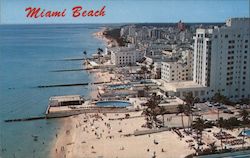 Miles and miles of silver sand beaches and beautiful hotels make Miami Beach a tropical Paradise Florida Frank Boran Postcard Po Postcard