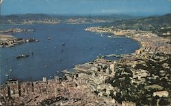Bird's-Eye View of Hong Kong and Kowloon Bay Postcard