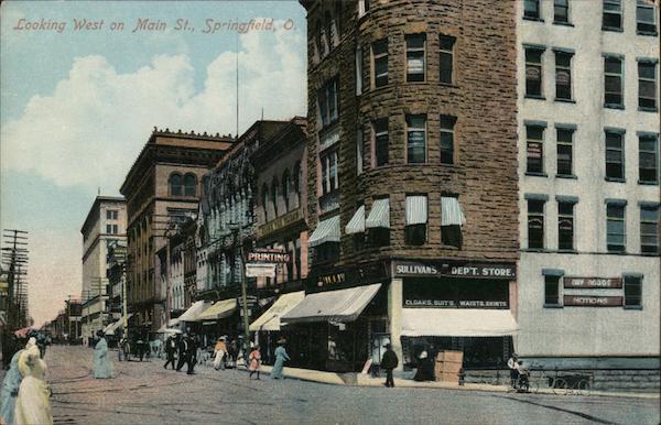 Looking West on Main Street Springfield Ohio
