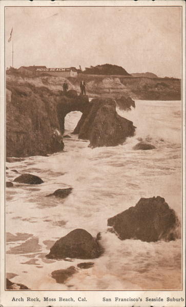 Beautiful Arch Rock on Moss Beach, San Francisco's Seaside Suburb California