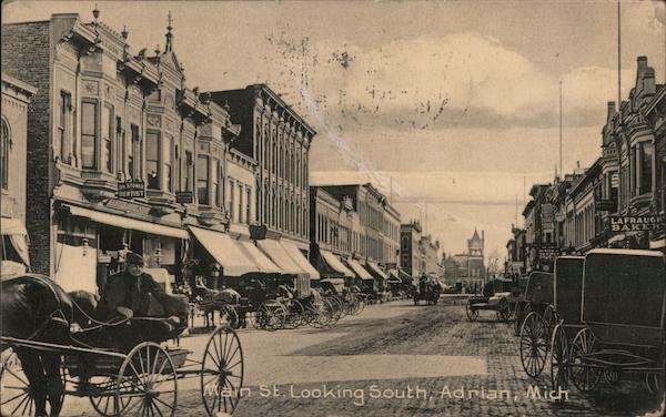 Main Street Looking South Adrian Michigan
