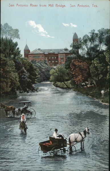 San Antonio River from Mill Bridge Texas