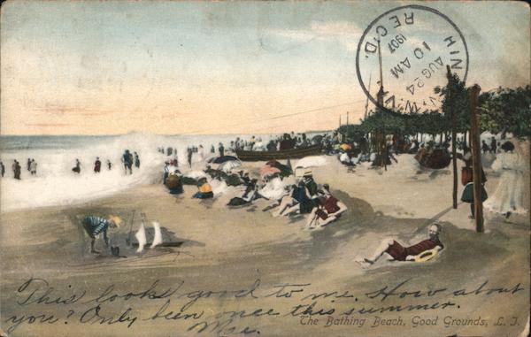 The Bathing Beach, Good Grounds, Long Island Hampton Bays New York