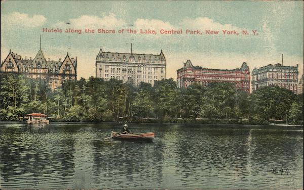 Hotels along the Shore of the Lake, Central Park New York