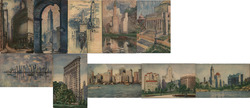 Lot of 10: Oilview NYC Scenes Postcard