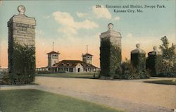 Entrance and Shelter, Swope Park Postcard