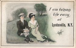 I am taking life easy at Lyndonville Postcard