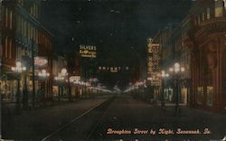 Broughton Street by Night Postcard